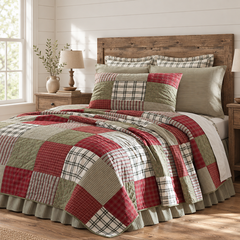 Sage Winds Quilt in a new farmhouse bedroom