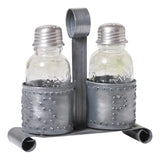 Salt and Pepper Shaker Holder in Antique Tin-Lange General Store