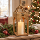 Christmas lantern scene revised with a visible candle flame
