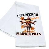 Scarecrow Smiles Pumpkin Piles Flour Sack Towel