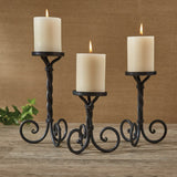 Scroll Pillar Candle Holder Set-Lange General Store