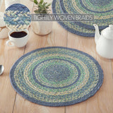 Sea Glass Braided Trivet 15" Set of 3