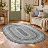Sea Glass Collection Braided Rugs - Oval
