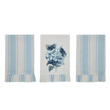 Serene Hydrangea Ruffled Tea Towel Set of 3-Lange General Store