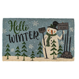 Snowman Hello Winter Door Mat