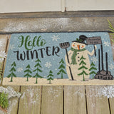 Snowman Hello Winter Door Mat