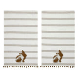 Silhouette Bunnies w/ Pom Poms Tea Towel Set of 2-Lange General Store