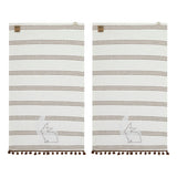 Silhouette Bunnies w/ Pom Poms Tea Towel Set of 2-Lange General Store