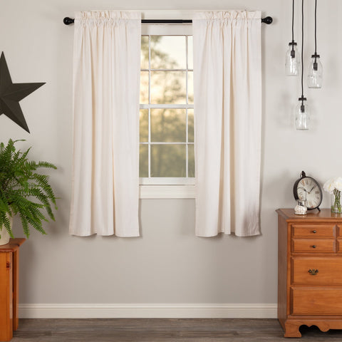 Simple Life Flax Antique White Short Panel Curtains-Lange General Store