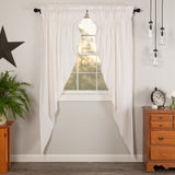 Simple Life Flax Antique White Long Prairie Curtains-Lange General Store