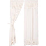 Simple Life Flax Antique White Ruffled Panel Curtains-Lange General Store