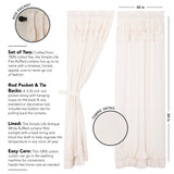 Simple Life Flax Antique White Ruffled Panel Curtains-Lange General Store