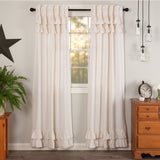 Simple Life Flax Antique White Ruffled Panel Curtains-Lange General Store