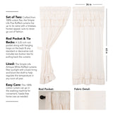 Simple Life Flax Antique White Ruffled Short Panel Curtains-Lange General Store