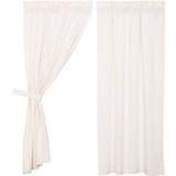 Simple Life Flax Antique White Short Panel Curtains-Lange General Store