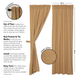 Simple Life Flax Khaki Panel Curtains-Lange General Store