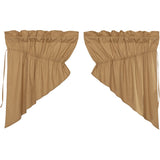 Simple Life Flax Khaki Prairie Swag Curtains-Lange General Store