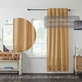 Simple Life Flax Khaki Ruffled Single Panel Curtain 96"-Lange General Store