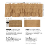 Simple Life Flax Khaki Ruffled Valance-Lange General Store