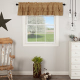 Simple Life Flax Khaki Ruffled Valance-Lange General Store