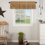 Simple Life Flax Khaki Ruffled Valance-Lange General Store