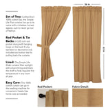 Simple Life Flax Khaki Short Panel Curtains-Lange General Store