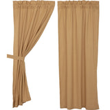 Simple Life Flax Khaki Short Panel Curtains-Lange General Store