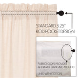 Simple Life Flax Natural Long Prairie Curtains-Lange General Store