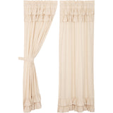 Simple Life Flax Natural Ruffled Panel Curtains-Lange General Store