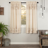 Simple Life Flax Natural Ruffled Short Panel Curtains-Lange General Store