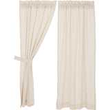 Simple Life Flax Natural Short Panel Curtains-Lange General Store