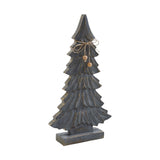 Six-Tiered Pine Distressed Dark Grey Wooden Tree