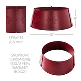 Snowflake Christmas Tree Collar Metal Burgundy-Lange General Store