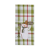 Snowman Plaid Dishtowel