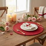 Solid Red Braided Placemats-Lange General Store