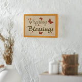 Spring Blessings w/ Butterflies Framed Wall Sign-Lange General Store