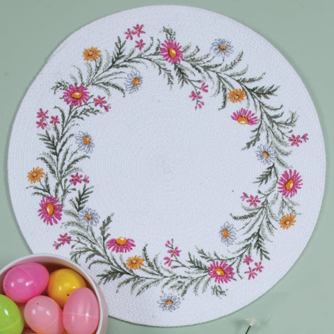 Spring Floral Braided Placemat-Lange General Store