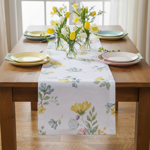 Spring Flowers Table Runner 54"-Lange General Store