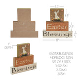 Spring In Bloom Easter Blessings Block Sign Set of 3-Lange General Store