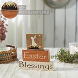 Spring In Bloom Easter Blessings Block Sign Set of 3-Lange General Store