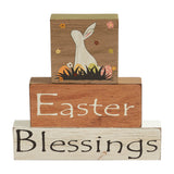 Spring In Bloom Easter Blessings Block Sign Set of 3-Lange General Store