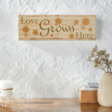 Spring In Bloom Love Grows Here w/ Daisies Wall Sign-Lange General Store