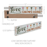 Spring In Bloom Love Grows Here w/ Tulips Wall Sign-Lange General Store