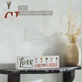 Spring In Bloom Love Grows Here w/ Tulips Wall Sign-Lange General Store