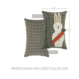 Spring In Bloom Primitive Bunny And Carrot Pillow-Lange General Store