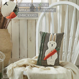 Spring In Bloom Primitive Bunny And Carrot Pillow-Lange General Store