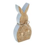 Spring In Bloom Wooden Enamel Edge Bunny w/ Natural Beads 8.5"-Lange General Store