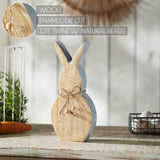 Spring In Bloom Wooden Enamel Edge Bunny w/ Natural Beads 8.5"-Lange General Store