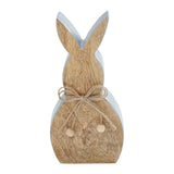 Spring In Bloom Wooden Enamel Edge Bunny w/ Natural Beads 8.5"-Lange General Store