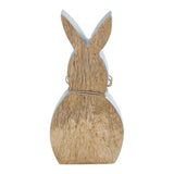 Spring In Bloom Wooden Enamel Edge Bunny w/ Natural Beads 8.5"-Lange General Store